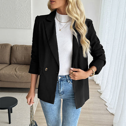 Women's Solid Color Fashion Concise Leisure Commute Suit Jacket
