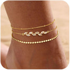 Gold Leaf Zircon Anklet