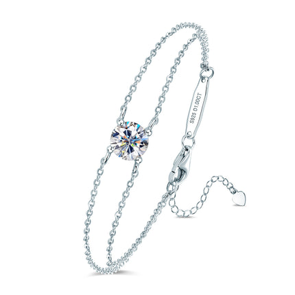 Vierklou Moissanite Armband Veelsydige Silwer Juweliersware