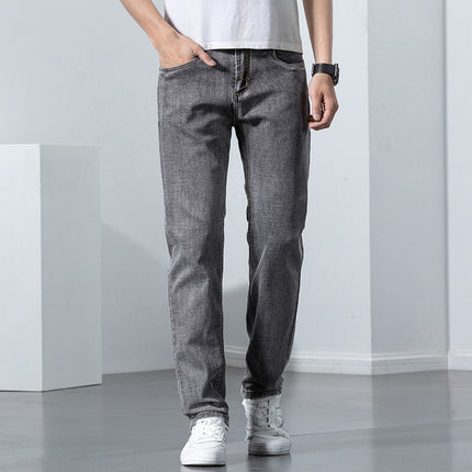 Straight Elastic Trend Versatile Retro Nostalgic Jeans For Men