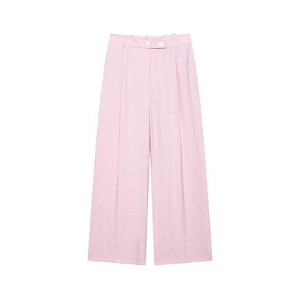 Women's Double Breasted Hanging Collar Vest Wide Back Pants