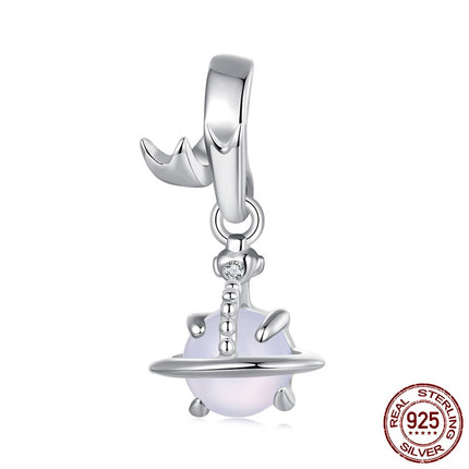 S925 Silwer Planeet Tussenkrale Hanger Selfdoen Armband Rygkrale