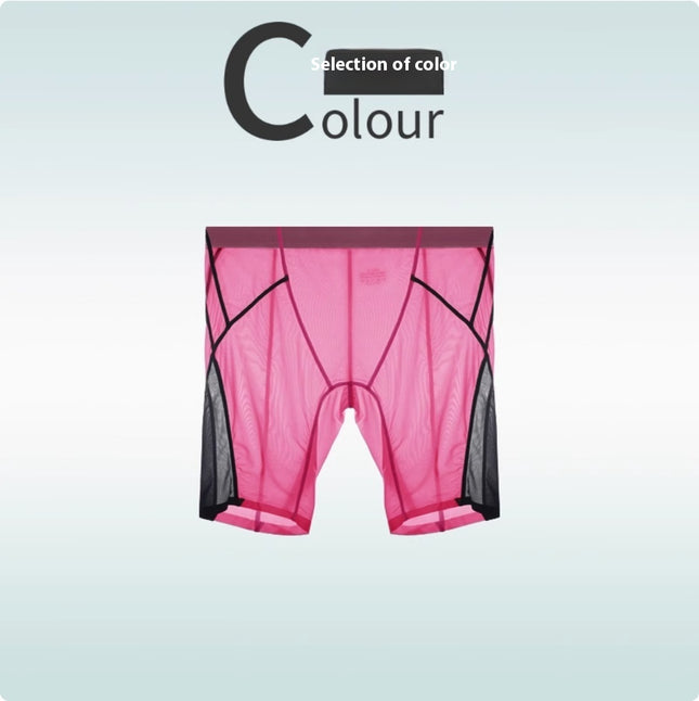 Ice Silk Sports Underpants Men's Non-trace Wear Leg Quick Dry Plus Long Wear Crotch