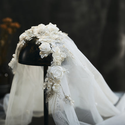 Vintage Krale Kant Blomblaar Hoofbedekking
