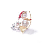 Snowman Brooch