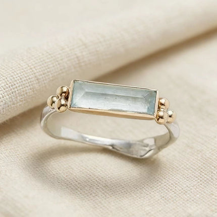 Women's Geometric Quadrilateral Diamond-Encrusted Ring