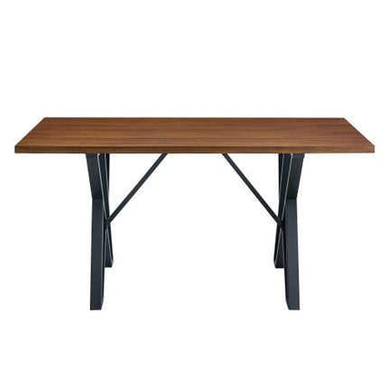 Binne-eetkamertafel Met Metaalpote, Okkerneuthout