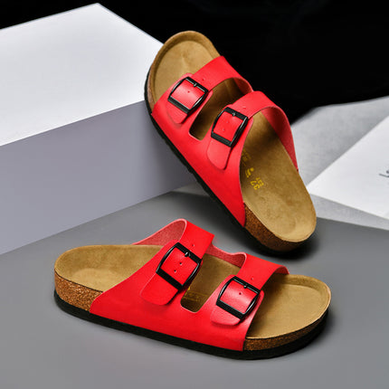 Leather Slippers Men's Summer New Sandals Outside Wear