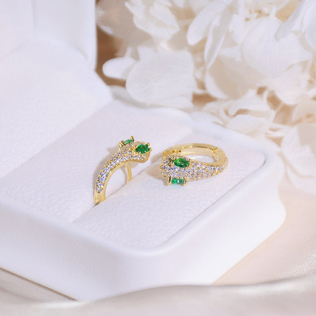 Gold Plated Diamond Zirconium Delicate Round Ear Buckles