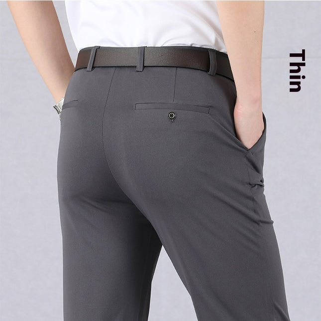 Summer Thin Ice Silk Middle-aged Men's Pants