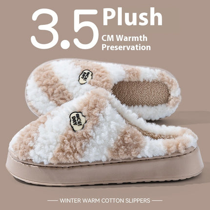 Vroue se Warm Glyvaste Stil Fluweel Katoen Pantoffels