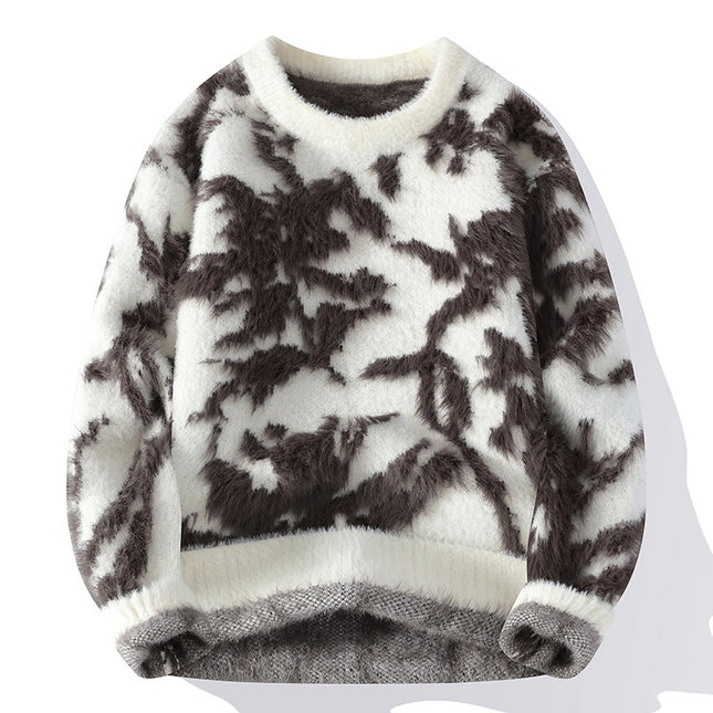 Autumn And Winter Round Neck Loose Sweater Men's Knitted Shirt