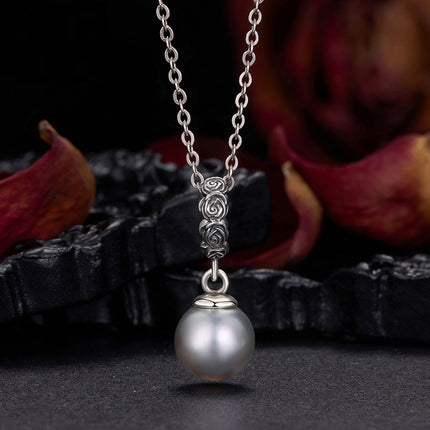 Rose Black Pearl Diy Pendant Parts