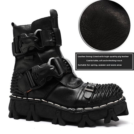 Cowhide Motorcycle Shoes Workwear Men's Boots