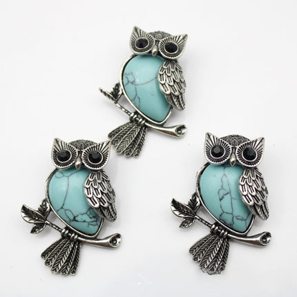 DIY Alloy Owl Brooch Jewelry With Crystals