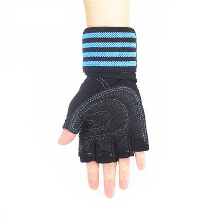 Ribbon Compression Wristband Sports Non-slip Half-finger Gloves