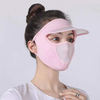 Hat Brim Ice Silk Mask Pink