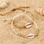 White Shell Brown Thread