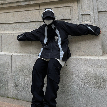 Pants Casual Multi-pocket Loose Straight Retro American Overalls In Brown