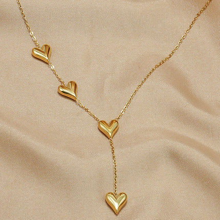 Lxalry 18K Gold Plated Heart Necklace  Recycled Stainless Steel Modern Minimalist Jewelry  Hypoallergenic   Ocean-Safe Gift For Women Wife Mom  Everyday Elegance With Golden Hour Glow