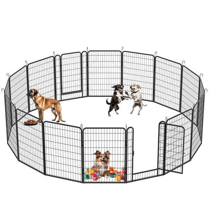 16 Pieces Of Heavy-duty Metal Pet Sports Fence