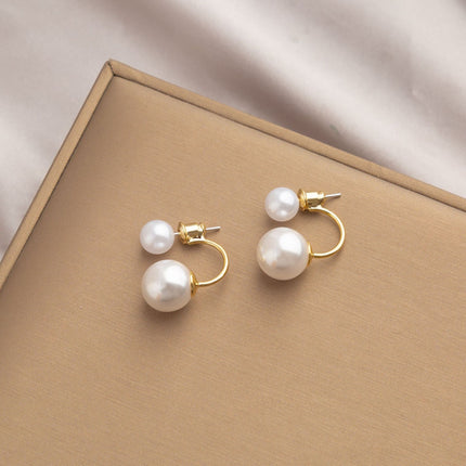 Pearl Dual-wear Special-interest Design 925 Silver Stud Earrings