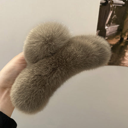 Oorgroot Haas Plush Grypklamp Senior Sin Lig Luukse Haarspeld Vroulik