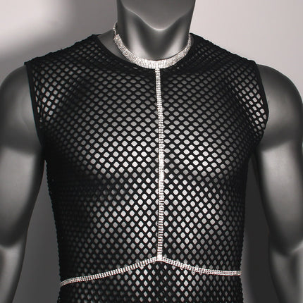 Halter Lyf Ketting Mans Lyf Kettings Volle Diamant Multiry Halsnoer Sexy Lyf Bykomstighede
