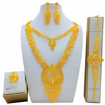 Mode Vroue Halssnoer Oorring Ring Armbandstel