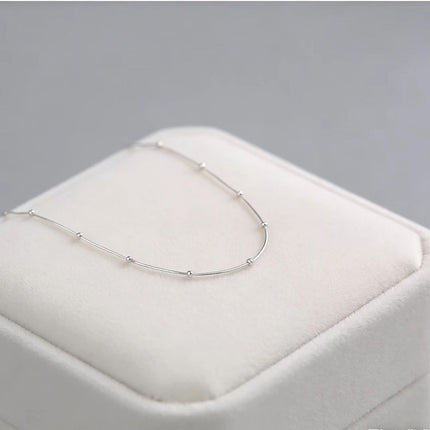 Snake Bone Round Bead Necklace Clavicle Chain