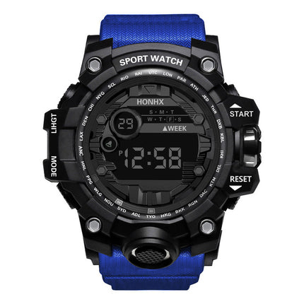 Mans Waterdigte Sport Multifunksionele Liggewende Elektroniese Horlosie