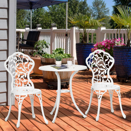 3 Stuks Aluminium Bistrostel Tuinmeubels Eettafel Stoele Antieke Buitenshuise Sitplek Patio Sitter Wit