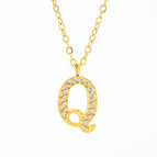 Gold Q With Chain / 18k Gold Plating