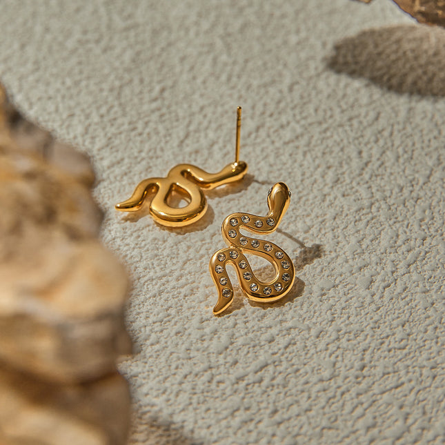 Rhinestone Snake Light Luxury High-grade Earrings Do Not Fade