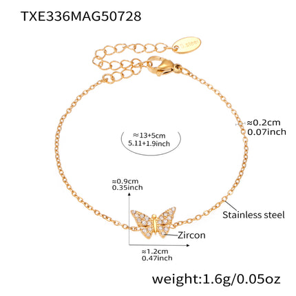 Volle Diamant Vlinder Sleutelbeen Halssnoer En Armband