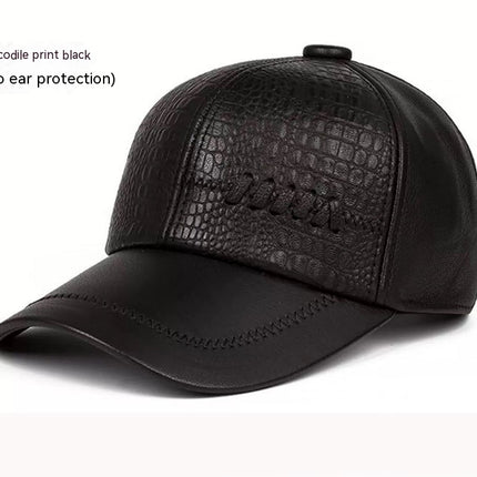 Autumn And Winter Casual Men's Leather Hat