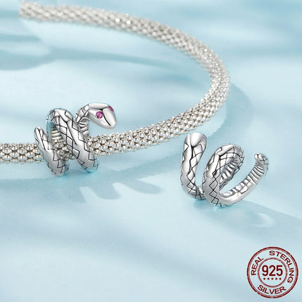 S925 Sterling Silver Snake Running Diy Lucky Beads