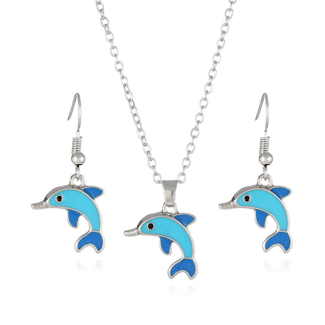 European And American Marine Life Necklace Earrings