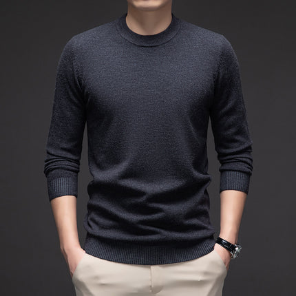 Solid Color Men's Round Neck Long Sleeve Autumn And Winter Leisure Sweater
