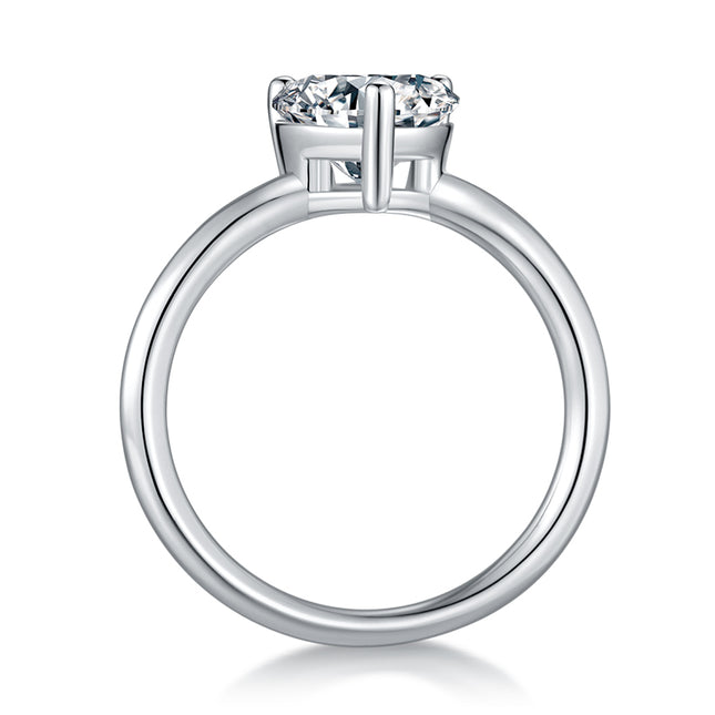 Hartvormige Moissanite Geset Met Topgehalte Moissanite Luukse En Modieuse Ligte Luukse Juweliersware Silwer Ring S925 Silwer-bedekte Platinum