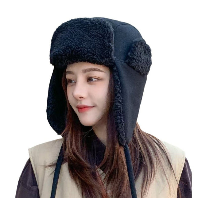 Outdoor Cycling Cold Protection Windproof Earflaps Unisex Fleece-lined Ushanka