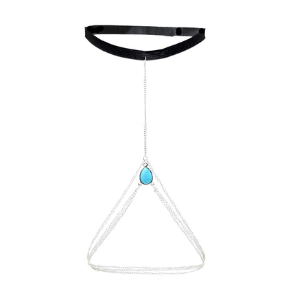 Eenvoudige Turkoois Dyketting Legeringsketting