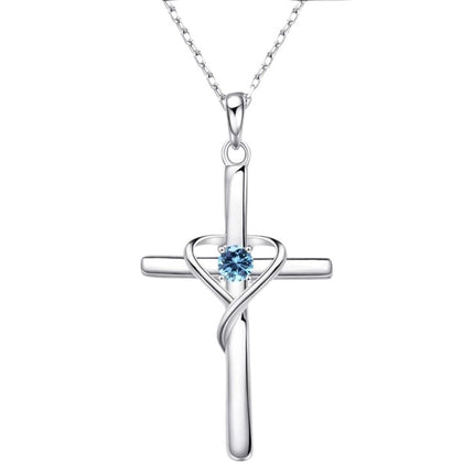 Paasfees Hartvormige Kruis Diamantbesaaide Hanger Halssnoer Vir Vroue