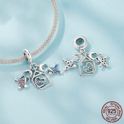 S925 Sterling Silwer Seuns- en Meisies-Hangeronderdele Diy Krale Juweliersware Toebehore