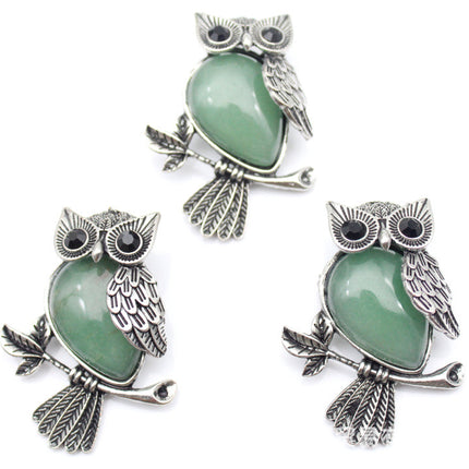 DIY Alloy Owl Brooch Jewelry With Crystals