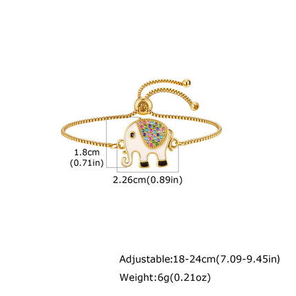 Copper Bangle With Inlays Colorful Resin-coated Zircons Exquisite Design Adjustable Size