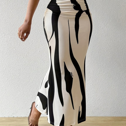 European And American Zebra Pattern Slimming Dress