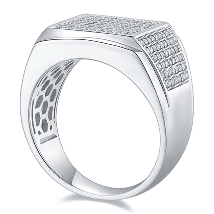 Mans Luukse En Modieuse Ligte Luukse Juweliersware Silwerring S925 Versilwerde Platinum Gestel Met Topgehalte Moissanite