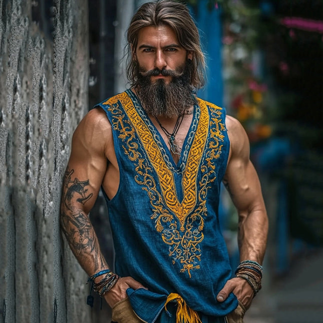 Loose-fitting Casual Round-neck 3D Ethnic Style Digital Printed T-shirt