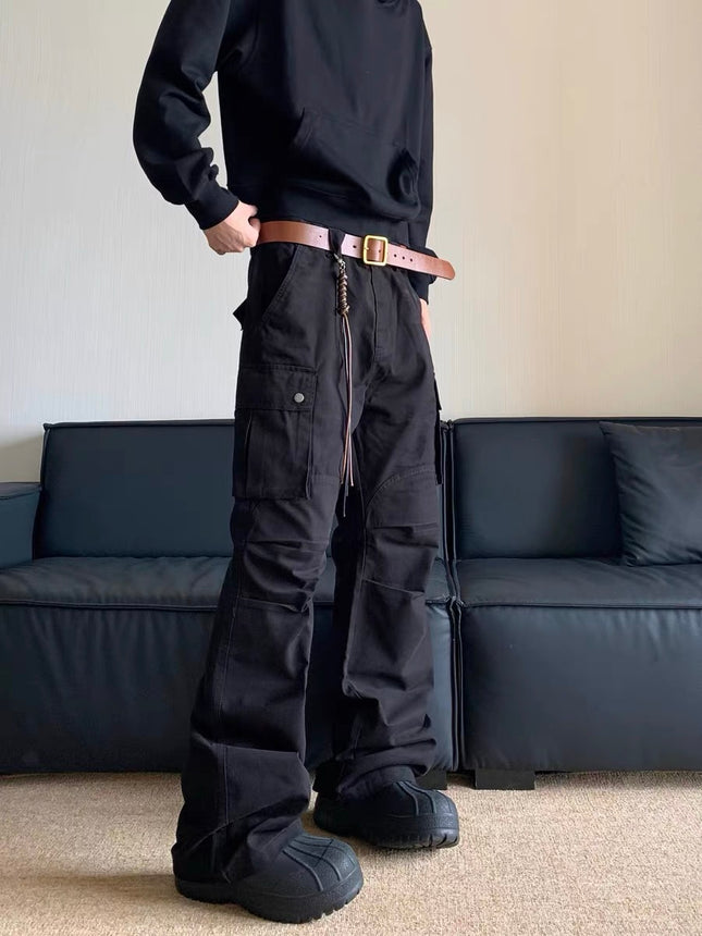 Retro Multi-pocket Cargo Pants Men's Straight Casual Paratrooper Pants